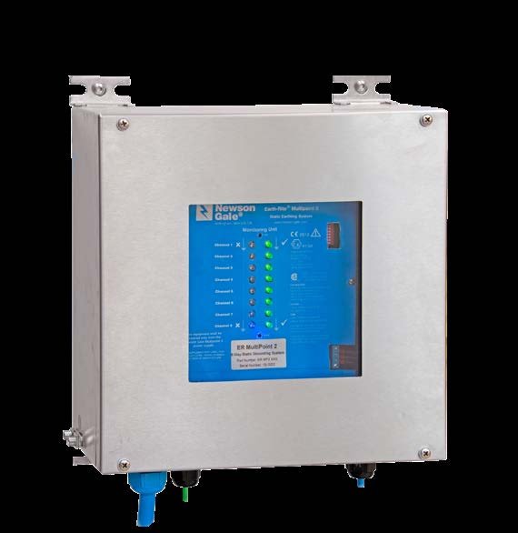 Earth-Rite MULTIPOINT II 모니터링 유닛 — 채널별 적색·녹색 LED
